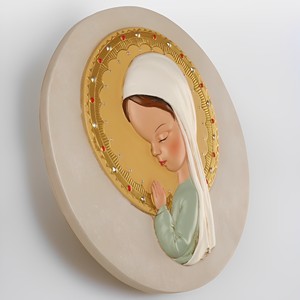Statue Religiose Cattoliche in Stock, Statua Esterna della Vergine Maria in Preghiera, <span class=keywords><strong>Madonna</strong></span> Decorativa da Parete 24 cm - Product Image 5