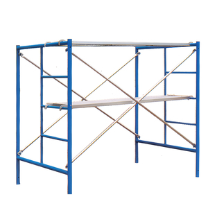 Kit d'échafaudage robuste et <span class=keywords><strong>polyvalent</strong></span> pour la construction, cadre en tube d'acier peint, supports latéraux en aluminium, base réglable - Product Image 1