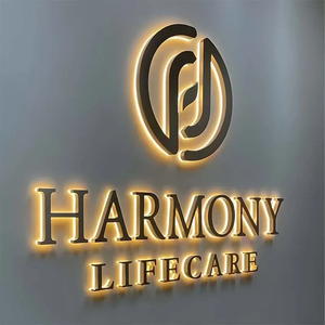 Customized Brand Logo LED Backlit Signage Acrylic Stainless Steel Illuminated <b>Letter</b> Sign for Shop Store Wall - Product Image 3