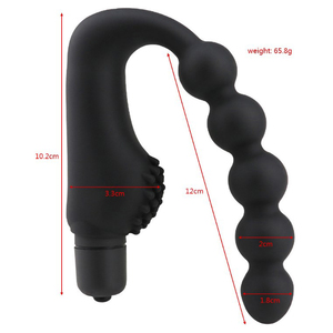 Tapón Anal Negro al por Mayor con Diseño de Cuentas para Estimulación Adulta - Product Image 2