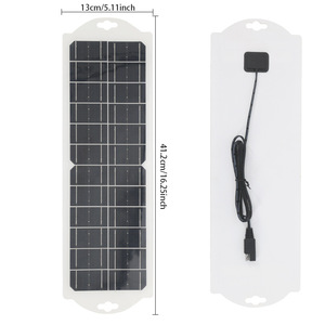 แผงโซลาร์เซลล์โมโนคริสตัลไลน์ 10W 12V 13x41.2 ซม. สำหรับชาร์จรถยนต์ เรือยอชท์ - Product Image 1