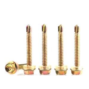 Grade 8 stainless steel hex washer head self drilling roofing screws for metal