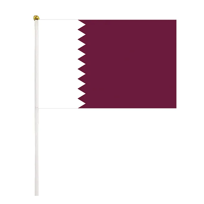 Cetakan Kustom Bendera Gantung Dinding Qatar Australia Ghana Polandia Kanada Kolombia Ghana Bendera Tangan Qatar Murah