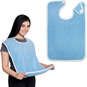 Bavoirs réutilisables en tissu éponge personnalisés pour adultes, hommes, femmes, personnes âgées, personnes handicapées, maisons de retraite, protections de vêtements pour la nourriture, tabliers - Product Image 1