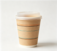 Gobelet en carton ondulé à paroi ondulée jetable, gobelet portable pour boissons à emporter, gobelet jetable pour café, lait, thé