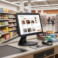 Terminal de Caja Registradora con Pantalla Táctil de 15.6 Pulgadas, Lector NFC, Sistema POS Todo en Uno, Impresora, Software POS para Comercio Minorista y Restaurantes