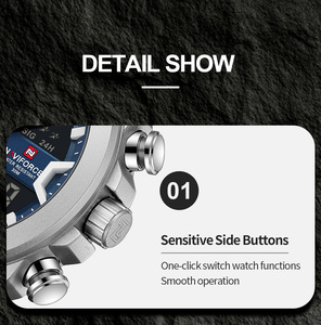 Nuevo Reloj <span class=keywords><strong>de</strong></span> Pulsera NAVIFORCE <span class=keywords><strong>de</strong></span> Lujo para Hombre, Dorado, con Doble Pantalla <span class=keywords><strong>de</strong></span> Hora, Correa <span class=keywords><strong>de</strong></span> Cuero Genuino, Resistente al Agua 3ATM, Modo <span class=keywords><strong>de</strong></span> Reloj Despertador, Modelo 9261 - Product Image 6