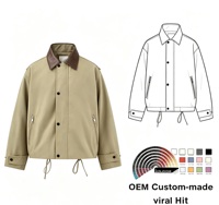 Blouson Bomber Homme Personnalisé CJ – Manteau Utilitaire Vintage Taille Haute Effet Vieilli Col Rabattu Boutons Réversibles Printemps
