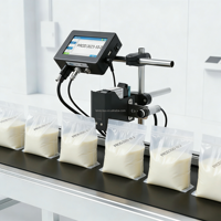 Nouvelle imprimante jet d'encre automatique TIJ 12,7 mm, machine de codage thermique haute vitesse 40 m/min pour date d'expiration sur cartons, canettes et bouteilles