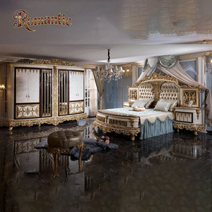 Thổ Nhĩ Kỳ Hoàng Gia phong cách phòng ngủ sang trọng đồ nội thất thiết lập Chất lượng cao thanh lịch rắn gỗ mềm tựa đầu giường Vua kích thước giường bán buôn - Product Image 4