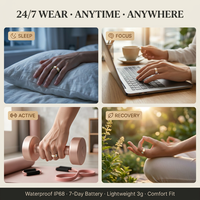Nouveauté Bague intelligente pour homme et femme, étanche IP68, suivi du sommeil, fréquence cardiaque, fitness, autonomie de la batterie de 3 à 5 jours, contrôle par application