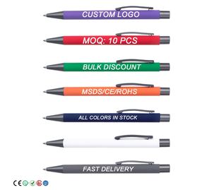 Promotional Custom Logo Metal <b>Ballpoint</b> <b>Pen</b> with Soft Rubber Coated Click Multi-color Printed Business Advertising for <b>Pens</b> Gift - Product Image 1