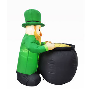 ของตกแต่งงานเทศกาลวันหยุดทั้งในร่มและกลางแจ้ง ตุ๊กตาเป่าลมรูปเลพรีคอนนั่งขนาด 4 ฟุต สำหรับตกแต่งสวน - Product Image 5