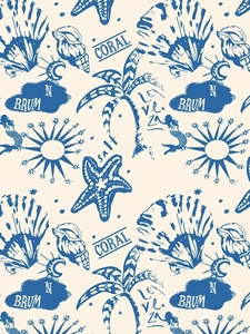 <span class=keywords><strong>Tissu</strong></span> en satin <span class=keywords><strong>de</strong></span> polyester soyeux respirant, imprimé personnalisé style toile <span class=keywords><strong>de</strong></span> <span class=keywords><strong>Jouy</strong></span>, motif corail bleu et cocotier, pour robe <span class=keywords><strong>de</strong></span> vacances et foulard - Product Image 1