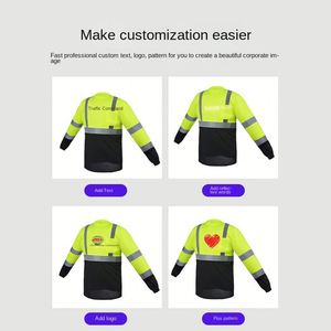 Camiseta de Seguridad Reflectante con Logotipo Personalizado, de Manga Larga, Transpirable, de Secado Rápido, de Alta Visibilidad, para Trabajo en la Construcción, Fabricada con Materiales Compuestos - Product Image 3