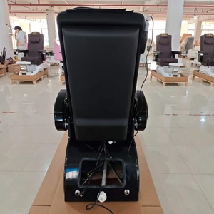 Fauteuil de pédicure spa noir de luxe, électrique, inclinable, avec massage et bassin pour les pieds, pour salon de beauté. - Product Image 4