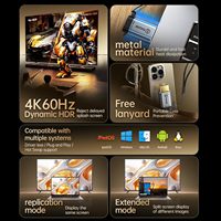 Adaptateur USB-C mâle vers HDTV femelle en alliage d'aluminium Biaze, convertisseur 4K60Hz Type-C/Thunderbolt 3, Plug & Play, modèle compact ZH288