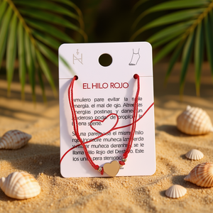 Chaîne de cheville en acier inoxydable plaqué or avec pendentif cœur El Hilo Rojo, style bohème, cadeau pour femme - Product Image 2