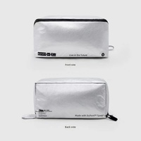 Pochette de maquillage et de toilette personnalisée, légère, imperméable, argentée, pour les voyages et l'utilisation en déplacement