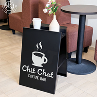 Support d'affichage en forme de A avec plateau supérieur, cadre tout métal robuste non pliable, panneau publicitaire latéral, impression UV personnalisée