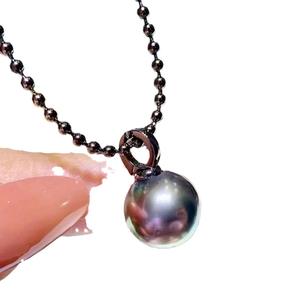 Pendentif en argent S925 avec perles rondes de 9 à 15 mm, accessoires de perles DIY, boucle de pendentif vide, pendentif en jade, 31047-Composants de bijoux - Product Image 5