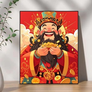 ภาพวาดสีน้ำมันรูปเทพแห่งความมั่งคั่งแบบดิจิตอลสุดฮอตของตกแต่ง2025แบบ DIY ภาพวาดสีน้ำมันแขวนสำหรับงานเทศกาล - Product Image 2