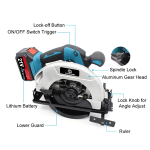 Machine à bois <span class=keywords><strong>sans</strong></span> <span class=keywords><strong>fil</strong></span> de qualité industrielle avec <span class=keywords><strong>scie</strong></span> <span class=keywords><strong>circulaire</strong></span> <span class=keywords><strong>sans</strong></span> balais à batterie lithium-ion, pour la découpe de pierre et de bois - Product Image 4
