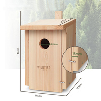Grande boîte à nids pour stérimands, nichoir pour oiseaux, boîte à nids pour stérimands en bois massif non traité, boîte à nids pour stérimands résistante aux intempéries