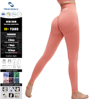Leggings de yoga taille haute en spandex respirant sans coutures pour femme, effet push-up et rehaussement des fesses, longueur intégrale, pour la course