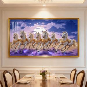 Peinture murale personnalisée en gros pour salon, salle à manger, décoration intérieure, impression HD, peinture sur porcelaine cristalline LED - Product Image 5