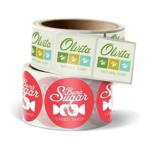 Rolo de Adesivos Brancos Personalizados em Vinil à Prova d'Água com Logotipo Personalizado em Ouro para Empresas - Product Image 1
