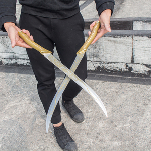 Spade Gemelle dell'Elfo Legolas, Replica del <span class=keywords><strong>Signore</strong></span> <span class=keywords><strong>degli</strong></span> <span class=keywords><strong>Anelli</strong></span>, Set di Lame Curve Non Affilate per Esposizione a Parete, Decorazione, Vendita all'Ingrosso - Product Image 6