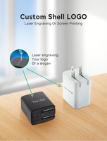 Bloque de cargador 20W Puerto dual Cargador rápido USB Tipo C PD QC 3,0 Cargador de pared plegable Enchufe mini Adaptador para iPhone 15 14 Pro Max