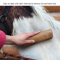 Brosse démêlante pour chevaux, grattoir de nettoyage pour poils de vache, spatule de toilettage pour bétail, outil corporel, fournitures pour animaux de compagnie, chien, chat, bois