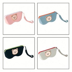 Lady Fashion Bear Eco-Friendly High Quality Water Resistant Silicone <b>Glasses</b> <b>Case</b> With Zipper Closure and Soft Handle - Product Image 6