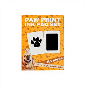 Kit de Almohadilla de Tinta Clásica Cuadrada Negra para Huellas de Patas de Mascotas (Gatos, Perros, Patos) con Fecha de Cumpleaños y Recuerdo Conmemorativo - Product Image 1