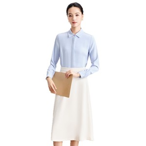 Women's Black Chiffon Blouse Long Sleeve Solid Color Office Wear Shirt For Commuting And Formal Occasions - Product Image 5