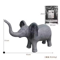 Mainan Dekorasi Model Hewan Simulasi Zebra Jerapah Singa Gajah PVC Hewan Kebun Binatang Tiup