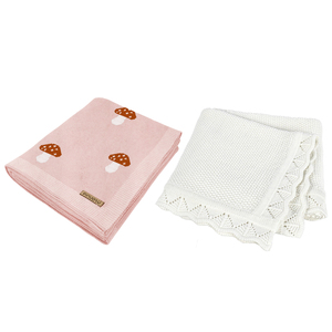 Manta para Bebé Pinuotu <span class=keywords><strong>de</strong></span> 40*31 Pulgadas con Diseño <span class=keywords><strong>de</strong></span> Hongos, Encaje Blanco, para Envolver al Bebé, para Lactancia, con Caja <span class=keywords><strong>de</strong></span> Regalo - Product Image 1