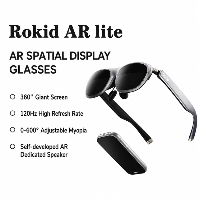 AR Lite Max 2 Glasses  Computer 360-Inch Micro-OLED 3-Screen Display 120Hz OLED 600 Nits Multi-Tasking