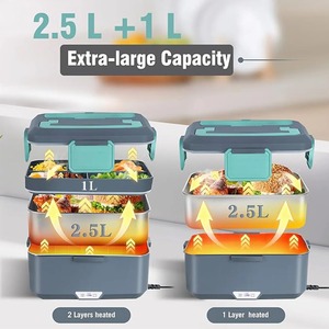 2.5/3.5L Camping Bento Picnic Portable Food <b>Heater</b> <b>Car</b> Truck Home In-<b>car</b> Electric Lunch Box Food Warmer with Cutlery and Handbag - Product Image 2