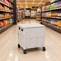 Chariot de courses pliable à roulettes avec poignée télescopique en PP, écologique, pour conteneur alimentaire, article de cuisine - Prix de gros