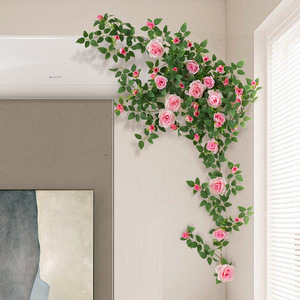 Guirlandes de roses artificielles en soie Pioneer, décoration murale intérieure pour salon, balcon, tuyau de climatiseur - Product Image 1