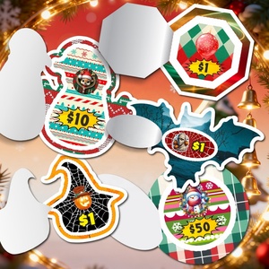 Custom Pull Tabs Gambling Tickets Sample Special Shape Design Small Prize <b>Card</b> Recyclable Paper Custom Sizes Digital Printing - Product Image 1