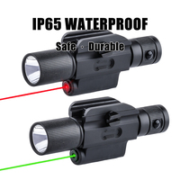 Lampe torche tactique LED rechargeable 1000 lumens avec laser rouge et vert, étanche IP68, en alliage d'aluminium, pour la chasse et la randonnée