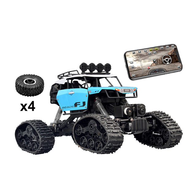 APP Control 4-Channel Metal Rock Crawler RC Stunt Car with 4K Camera Climbing & Off-road Drifting Toy HC579712
