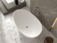 Bak Mandi Berdiri Bebas Batu Cor Kualitas Tinggi Desain Modern Harga Pabrik untuk Kamar Mandi