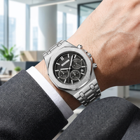 Montres-bracelets chronographes pour hommes de marque privée, mouvement à quartz, montres-bracelets pour garçons, dropshipping, logo personnalisé