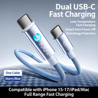 Câble de charge rapide USB-C PD 100W en nylon tressé avec lumière RGB fluide et puce de protection intelligente intégrée pour iPhone 16 17 18
