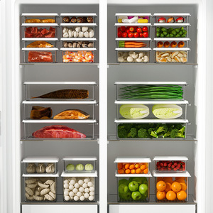 <b>Refrigerator</b> Food Storage <b>Containers</b> Rectangle Airtight Clip-On Lid For Fruits Vegetables Kitchen Use - Product Image 3
